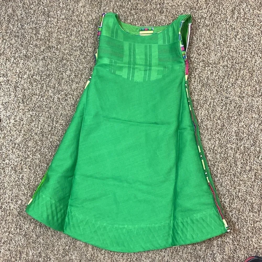 Handmade New Vibrant Green Sleeveless Dress Kids Size Approximately 5-6